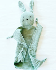Bookywoo Baby Soothers Green Organic Cotton Bunny Comforter