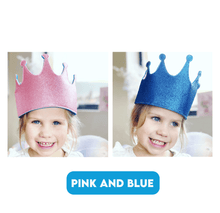 Bookywoo Pink and Blue Sparkle Glitter Party Crowns - 5 Pack
